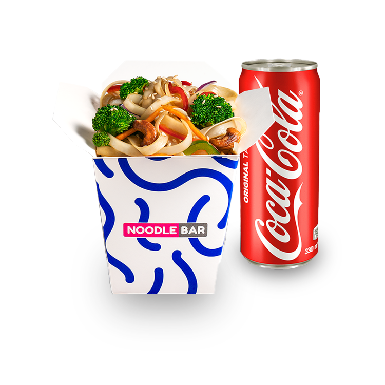 Εικόνα για COMBO  NOODLES WITH CASHEWS AND SWEET CHILI SAUCE + COCA COLA